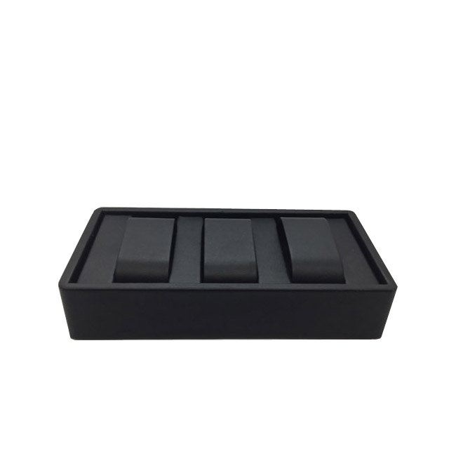 Black Leatherette Bangle or Watch Display Stand. Dim 180 x 90 x 38mm. Black Leatherette Bangle or Watch Display Stand. Dim 180 x 90 x 38mm.