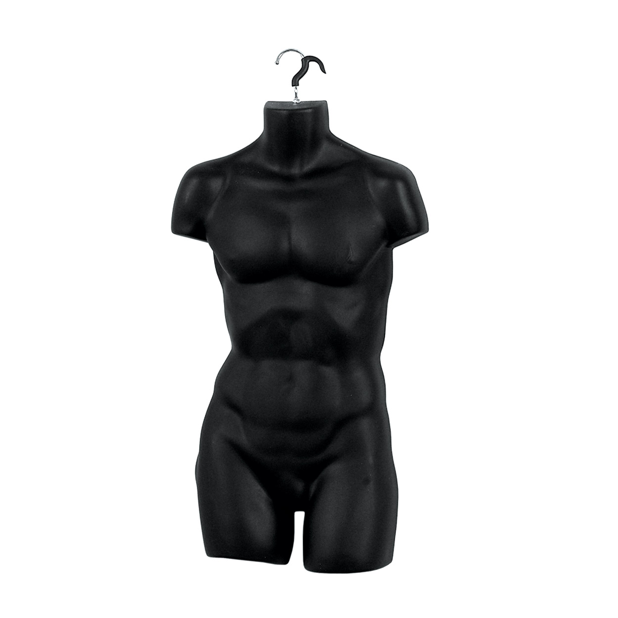 Black Male Medium/Large Torso With Hanging Hook. Height 865mm Black Male Medium/Large Torso With Hanging Hook. Height 865mm