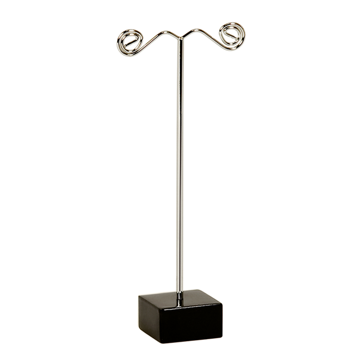 Large Black Heavy Duty Earring Display Stand With Heavy Solid White Metal Square Base. Height 130mm Large Black Heavy Duty Earring Display Stand With Heavy Solid White Metal Square Base. Height 130mm
