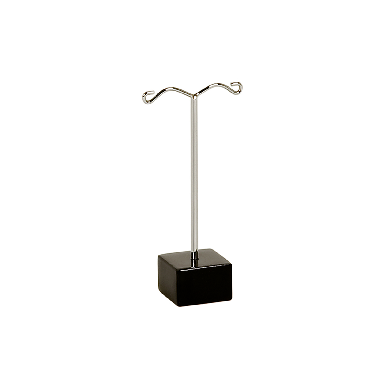Small Black Heavy Duty Earring Display With Heavy Solid Black Metal Square Base. Height 80mm Small Black Heavy Duty Earring Display With Heavy Solid Black Metal Square Base. Height 80mm