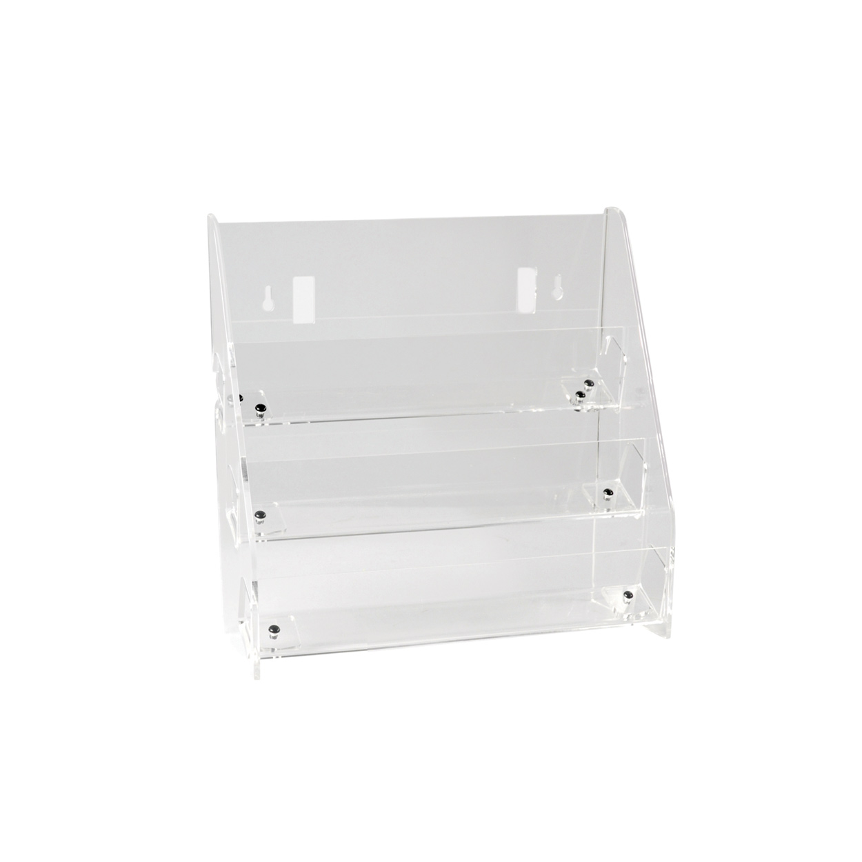 Freestanding 3 Tier Acrylic Display Unit. Dim 295W x 145D x 310mmH Freestanding 3 Tier Acrylic Display Unit. Dim 295W x 145D x 310mmH