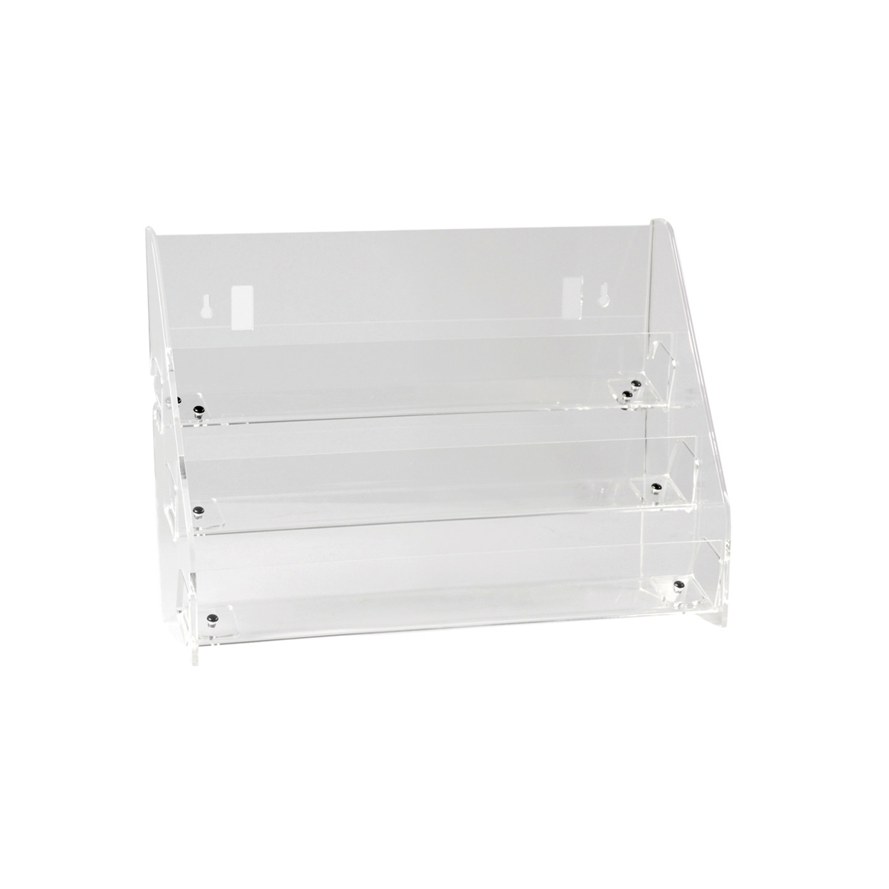 Freestanding 3 Tier Acrylic Display Unit. Dim 445W x 145D x 310mmH Freestanding 3 Tier Acrylic Display Unit. Dim 445W x 145D x 310mmH
