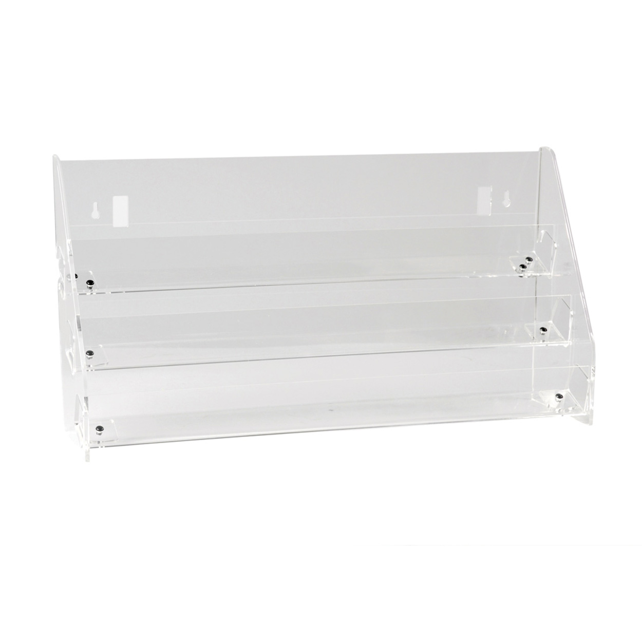 Freestanding 3 Tier Acrylic Display Unit. Dim 586W x 145D x 310mmH Freestanding 3 Tier Acrylic Display Unit. Dim 586W x 145D x 310mmH
