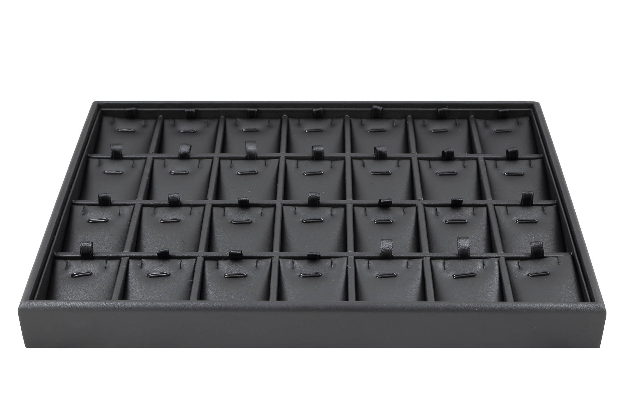 1 x Black Premium Soft Padded Leatherette Earring, Necklace and Pendant Tray. Stackable. Dim 315(w) x 225(d) x 30mm(h). 1 x Black Premium Soft Padded Leatherette Earring, Necklace and Pendant Tray. Stackable. Dim 315(w) x 225(d) x 30mm(h).