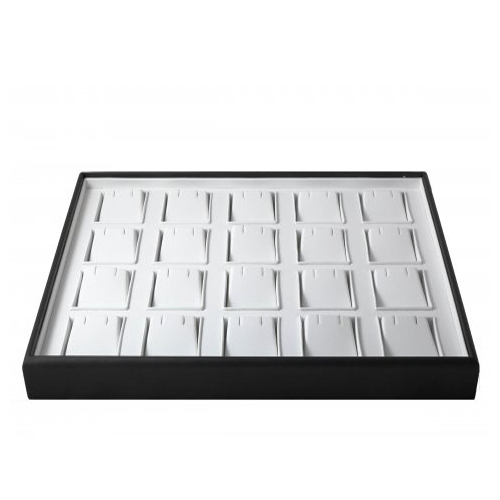 C-SERIES Black and White Premium Soft Padded Earring or Necklace and Pendant Tray. Stackable. Dim 315(w) x 225(d) x 30mm(h).