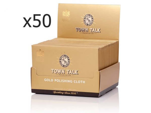 Wholesale Box Of 50 Instant Use Gold Polishing Cloth By Mr Town Talk 12.5cm X 17.5cm