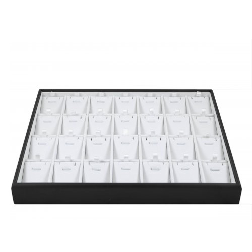 C-SERIES Black and White Premium Soft Padded Leatherette Set Tray. Stackable. Dim 315(w) x 225(d) x 30mm(h)