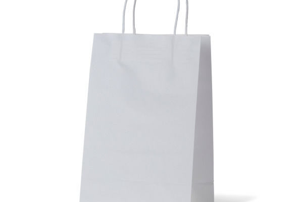 Pack of 50 medium White Kraft Paper Bags. Dim 290mm (High) x 200mm (Wide) + 100mm (Gusset)