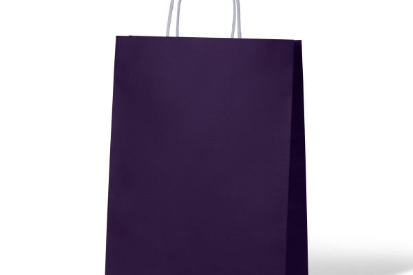 Carton of 250 Passion Purple Kraft Paper Bags. Dim 350mm (High) x 260mm (Wide) + 90mm (Gusset)