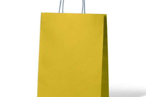 Carton of 250 Sunny Yellow Kraft Paper Bags. Dim 350mm (High) x 260mm (Wide) + 90mm (Gusset)