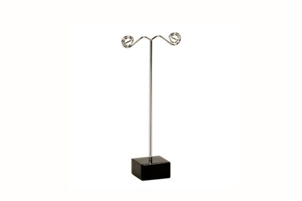 Large Black Heavy Duty Earring Display Stand With Heavy Solid Metal Square Base.  Height 130mm