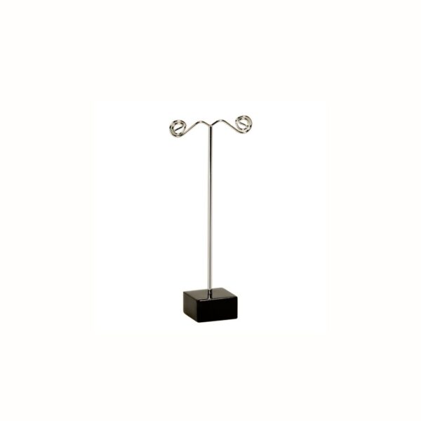 Large Black Heavy Duty Earring Display Stand With Heavy Solid Metal Square Base.  Height 130mm