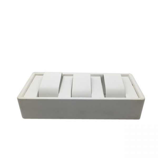 White Leatherette Bangle or Watch Display Stand. Dim 180 x 90 x 38mm.