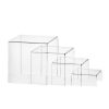 QUALITY CLEAR ACRYLIC RISER 4 PIECE SET. HEIGHT 105MM X WIDTH 105MM.