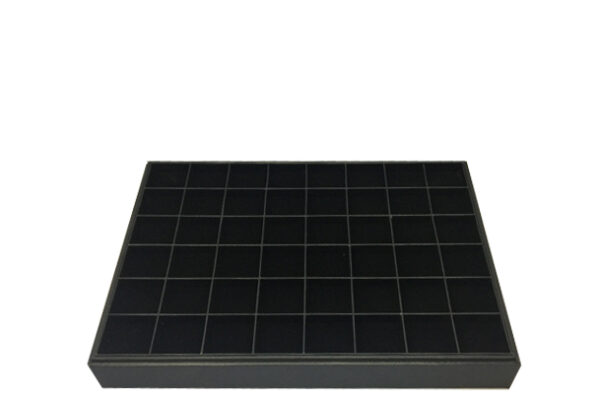 A-SERIES Black Velvet Stackable Charm Display Tray. 48 Compartments. Dim 255 x 355 x 48mm