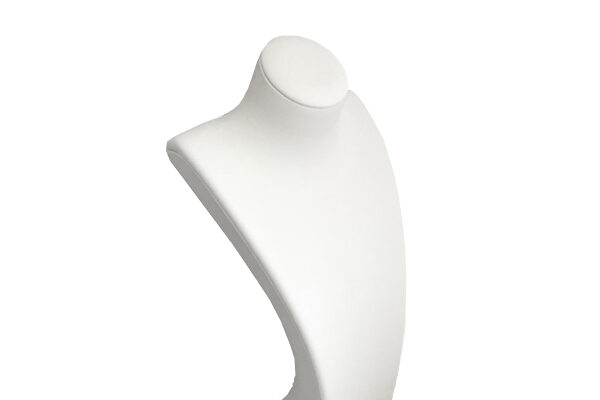 LARGE ELEGANT WHITE NECKLACE DISPLAY BUST. HEIGHT 310MM