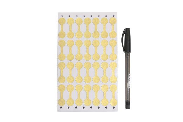 1000 Strong Dumbell Adhesive Labels for Rings in (Gold) 36mmX12mm