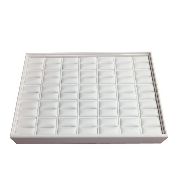 C-SERIES White Premium Soft Padded Leatherette Ring Display Tray. Stackable. Dim 315(w) x 225(d) x 50mm(h).