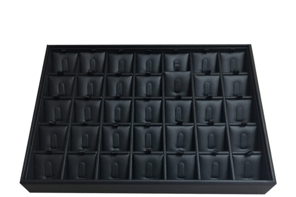C-SERIES Black Premium Soft Padded Leatherette Ring Display Tray. Stackable. Dim 315(w) x 225(d) x 45mm(h).
