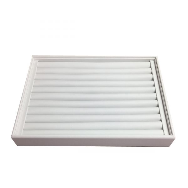 C-SERIES White Premium Soft Padded Leatherette Ring Display Tray. Stackable. Dim 315(w) x 225(d) x 40mm(h)