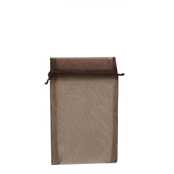 Brown Organza Bags (H-Series). Pack of 100. Dim 7cm(w) x 9.5cm(h)