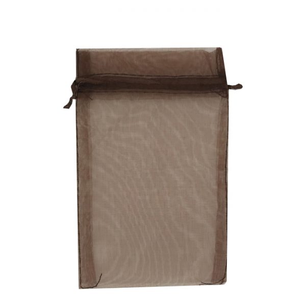 X100 (NEW H-SERIES) BROWN ORGANZA BAGS. PACK OF 100. DIM 9CM(W) X 13CM(H)