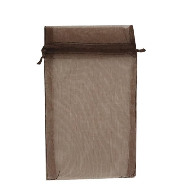 X100 (NEW H-SERIES) Brown ORGANZA BAGS. PACK OF 100. Dim 11cm(w) x 16cm(h)