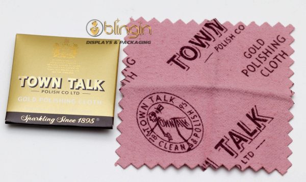 DINKY SIZE GOLD POLISHING CLOTH BY MR TOWN TALK- 6.5X6.5CM