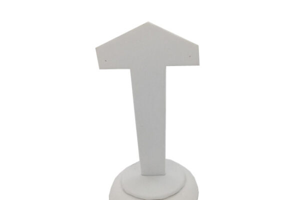 Premium White Leatherette Earring Display. Height 95mm