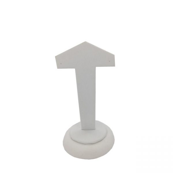 Premium White Leatherette Earring Display. Height 95mm