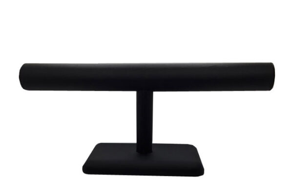 Long Single Tier Bracelet Display Black - Rectangle Base. Dim - 300 W x 90 D x 130mm H. Cylinder Diameter 30mm