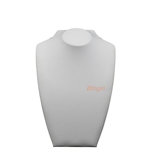Necklace Display Bust - Height 260mm. White Leatherette