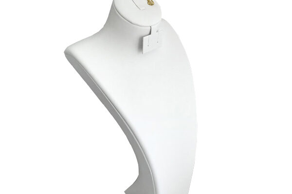 ALL IN 1 COMBINATION LARGE ELEGANT WHITE NECKLACE DISPLAY BUST. HEIGHT 310MM.