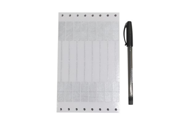 500 Quality Silver Adhesive Rectangular Jewellery tags with tear proof tail