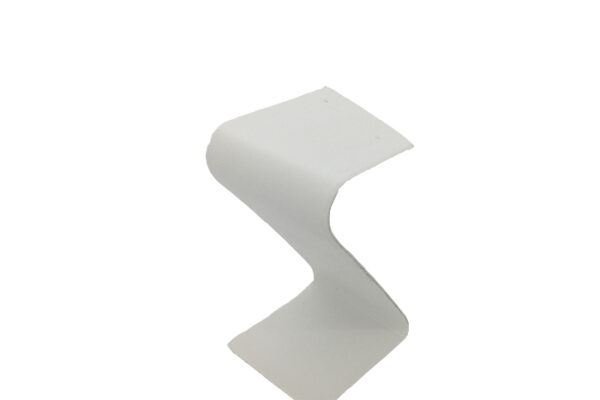 White "S" Shape Leatherette Earring Display. Height 70mm