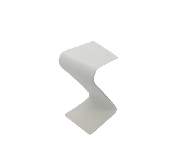 White "S" Shape Leatherette Earring Display. Height 70mm