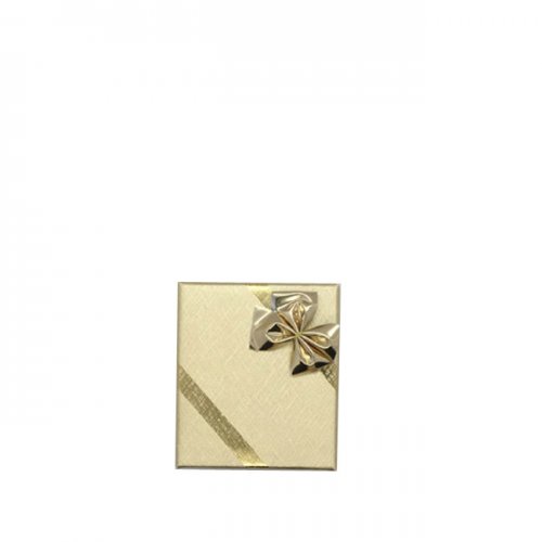 Box Of 96- Solid Premium gold Cardboard Earring Gift Boxes With Silver Bow. Dim 50(W) X 50(D) X 21mm(H).