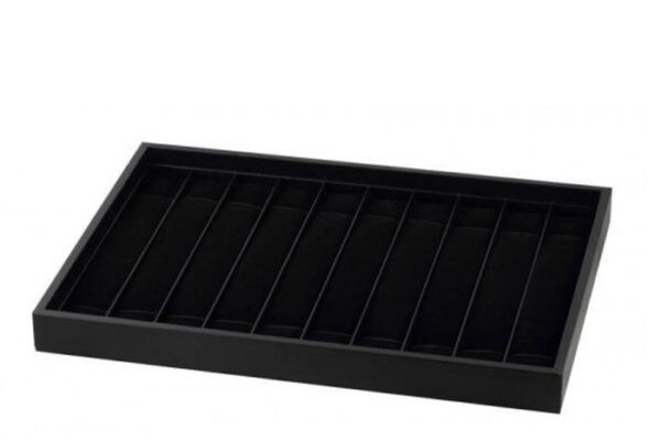 N-SERIES Tray for Bracelets with Velvet Interior. Dim 360mm x 255mm x 25mm. Holds 10 Bracelets. Non stackable.