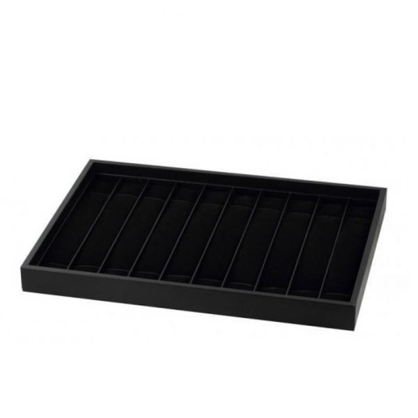 N-SERIES Tray for Bracelets with Velvet Interior. Dim 360mm x 255mm x 25mm. Holds 10 Bracelets. Non stackable.