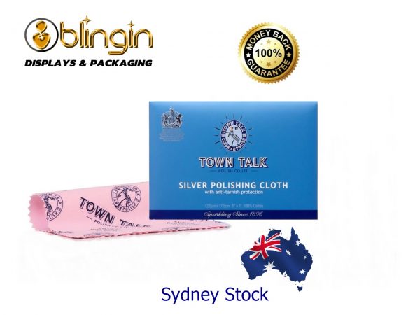 1x TOWN TALK INSTANT USE - ORIGINAL SILVER CLOTH 12.5 X 17.5CM. FOR SILVER AND STAINLESS STEEL WATCHES