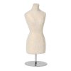 Premium Fabric Necklace Display Bust. Dim 330 H x 260mm Max Adj Stand Height.