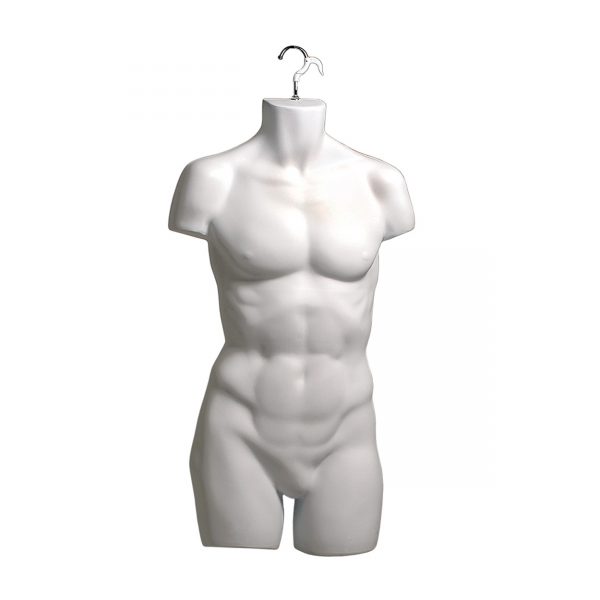 Black Male Medium/Large Torso With Hanging Hook. Height 865mm