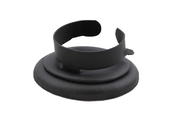 Watch or Bangle Display Stand - Black Leatherette. Dimensions 85(w) x 80(d) x 45mm(h).