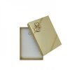 X48 NEW WITH PENDENT HOOK-Small Solid Gold Cardboard SET or Earring and Ring Set Gift Box with Gold Bow. Dim 54(w) x 80(d)