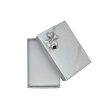 Box of 48 Solid Premium Silver Cardboard Necklace/Pendant or Earring Gift Box with Silver Bow. Dim 54(w) x 80(d)  x 22mm(h