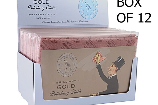 Bulk Box of 12 TOWN TALK LARGE GOLD POLISHING CLOTH. 30CM X 45CM. IMPREGNATED.