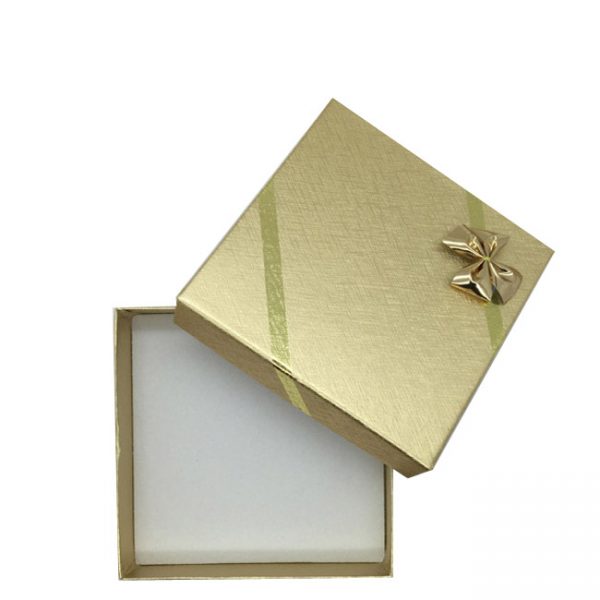 Box of 36 - Solid Premium Gold Cardboard Bangle Gift Box with Gold Bow. Dim 85(w) x 85(d) x 30mm(h).