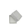 Box of 60 - Premium Solid White Cardboard Ring Box with Silver Trim and Light Grey Grain Texture. Dim 47(w) x 55(d) x 30mm(h).