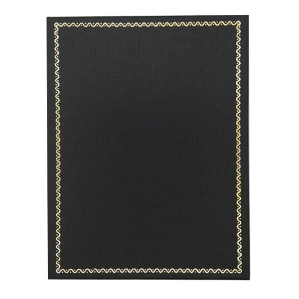 Box of 12 - Premium Solid Large Black Cardboard Set Gift Box with Gold Trim Border. Dim 160(w) x 125(d) x 30mm(h).