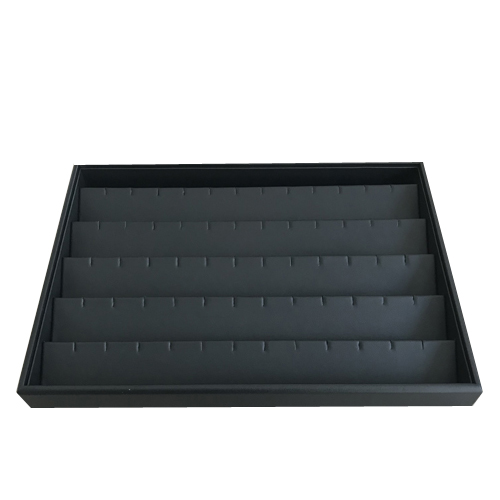 C-SERIES Black Premium Leatherette Display Tray. Holds 60 Pairs Earrings Stackable. Dim 315(w) x 225(d) x 45mm(h).
